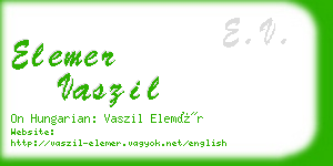 elemer vaszil business card